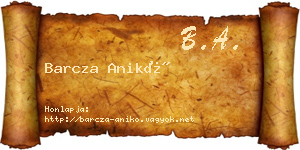 Barcza Anikó névjegykártya
